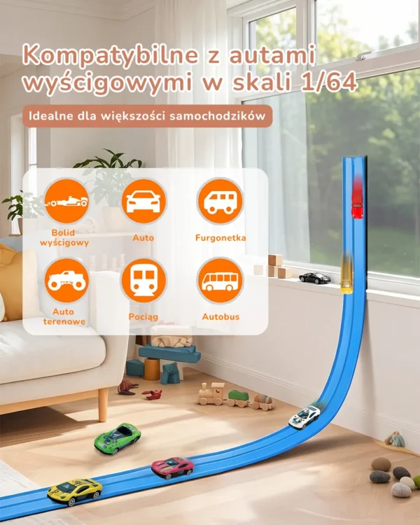 Tor Samochodowy z Przyssawkami i Autkiem