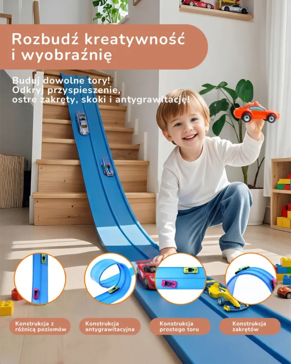 Tor Samochodowy z Przyssawkami i Autkiem