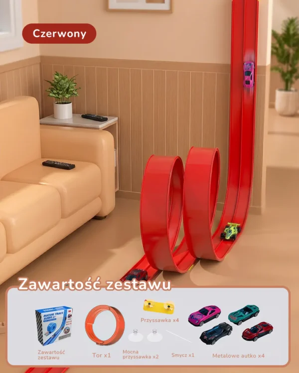 Tor Samochodowy z Przyssawkami i Autkiem